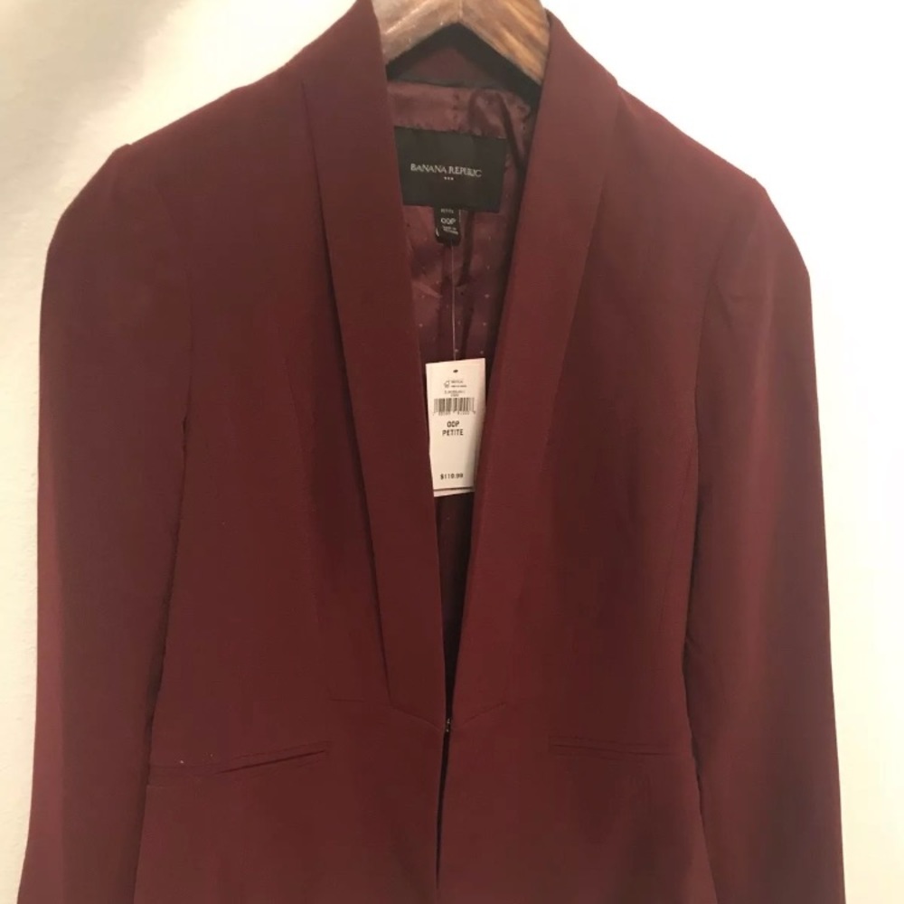 Banana Republic Maroon Tux Style Blazer
